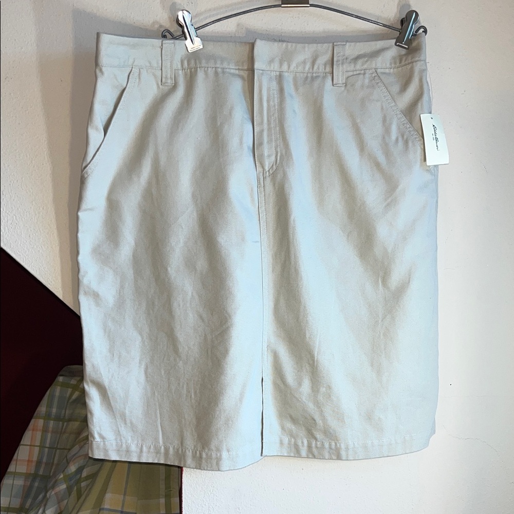 Eddie Bauer Women’s Lt Stone Canvas Short‎ Skort NWT